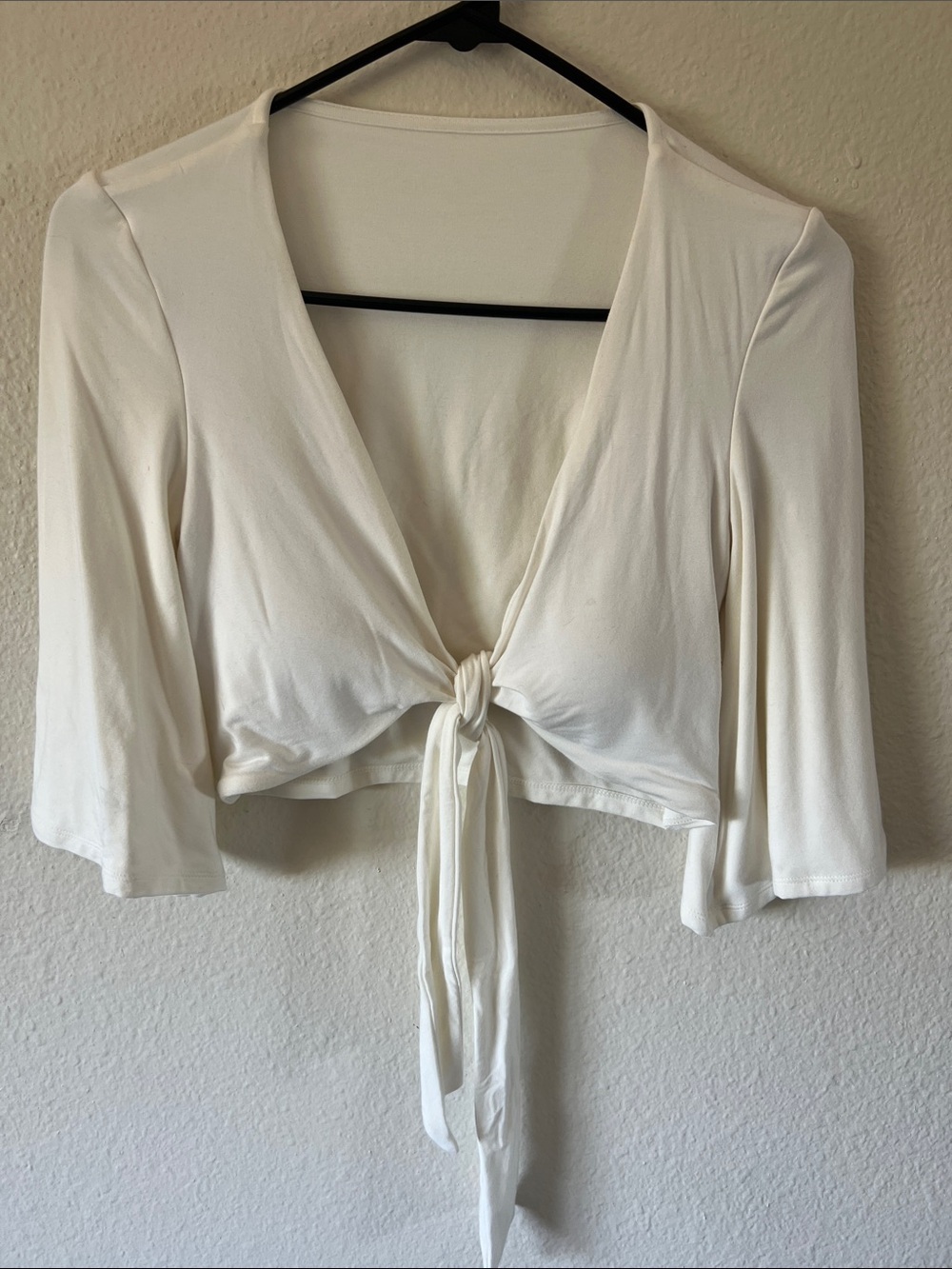 Klassy Braun- Tie-Front Women's Crop Top with built in bra.
